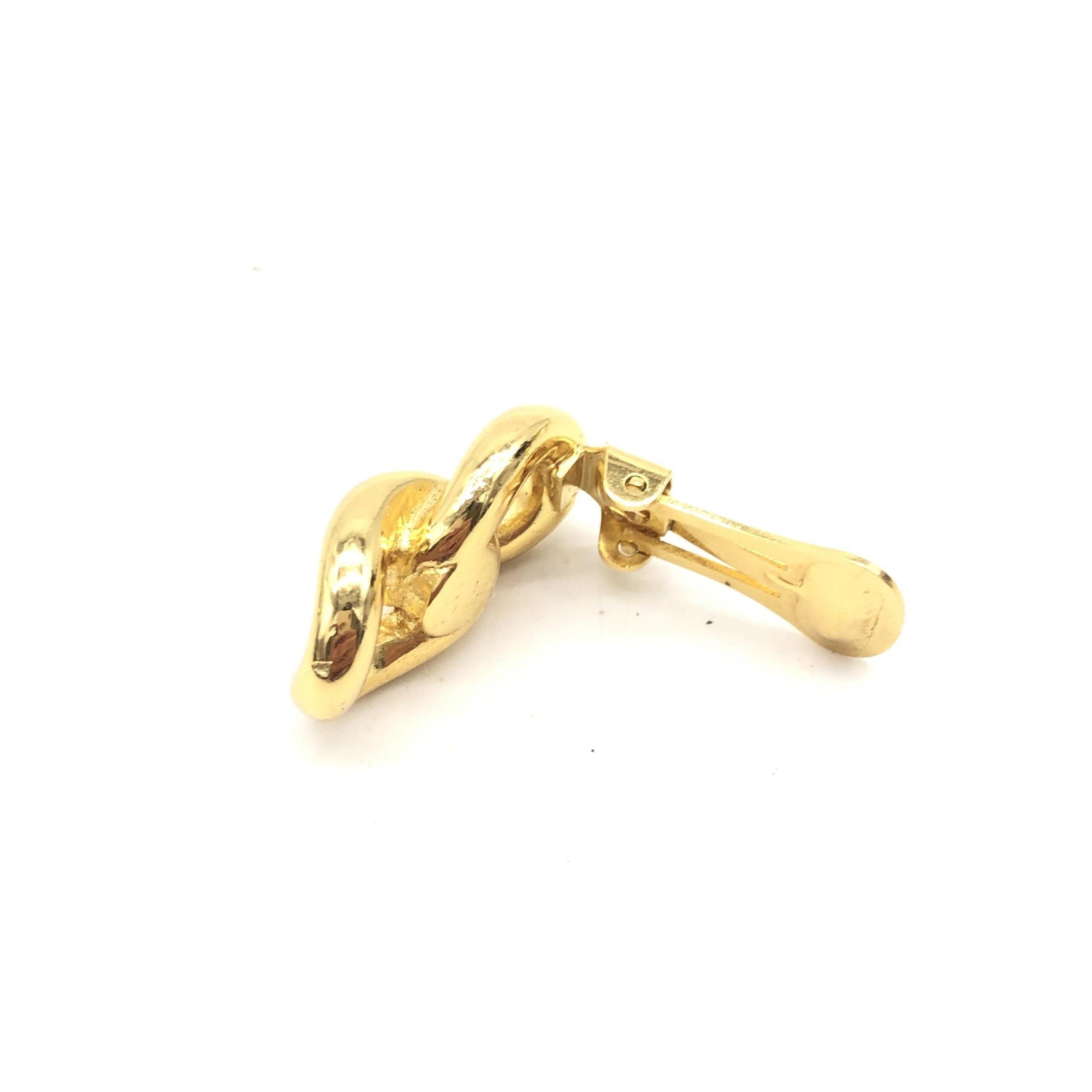 Gold Tone Twisted Chain Clip-On Earrings