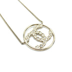Gold Tone CC Circle Pendant Necklace