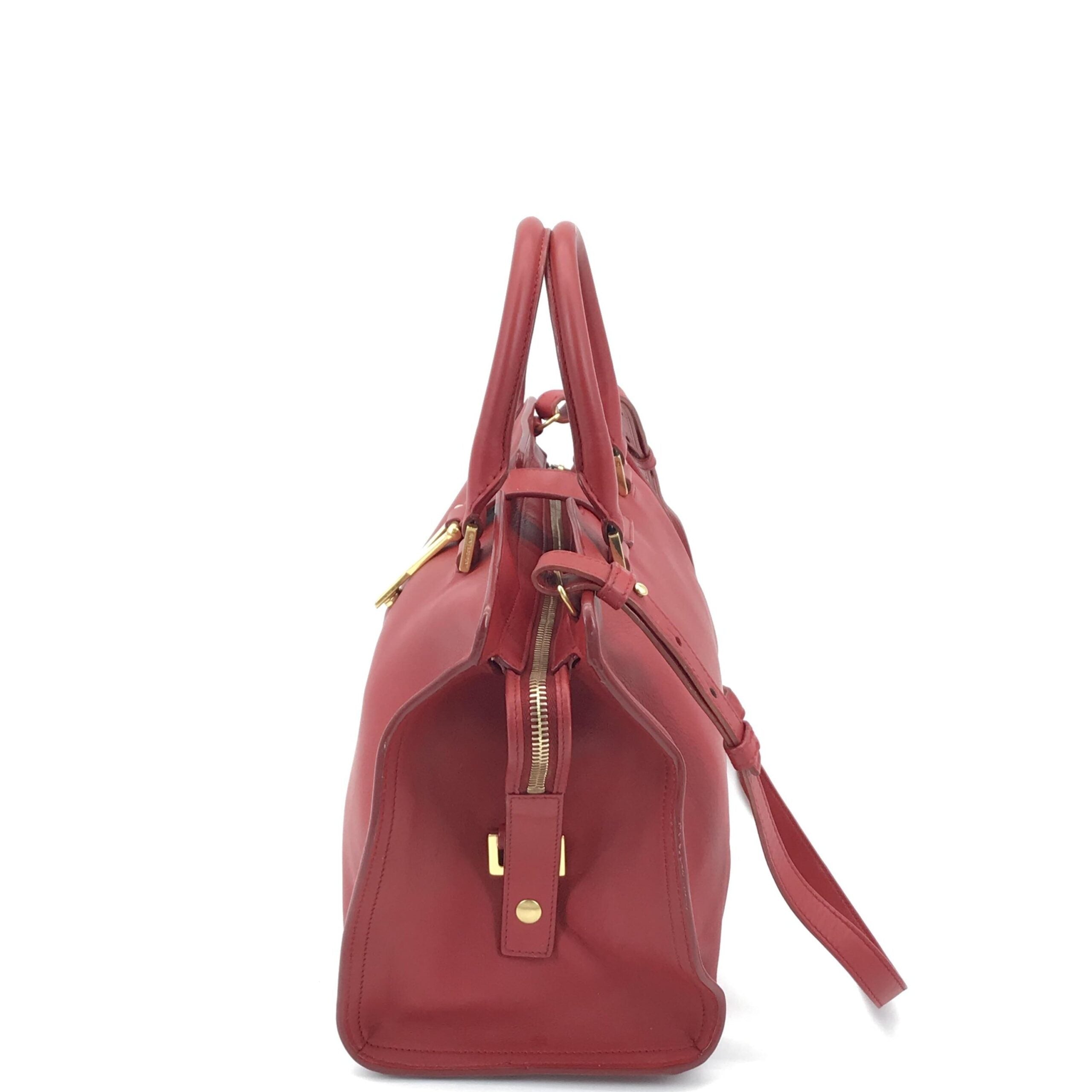 Leather Handbag With Y Logo