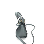 Leather Tote Bag In Gray