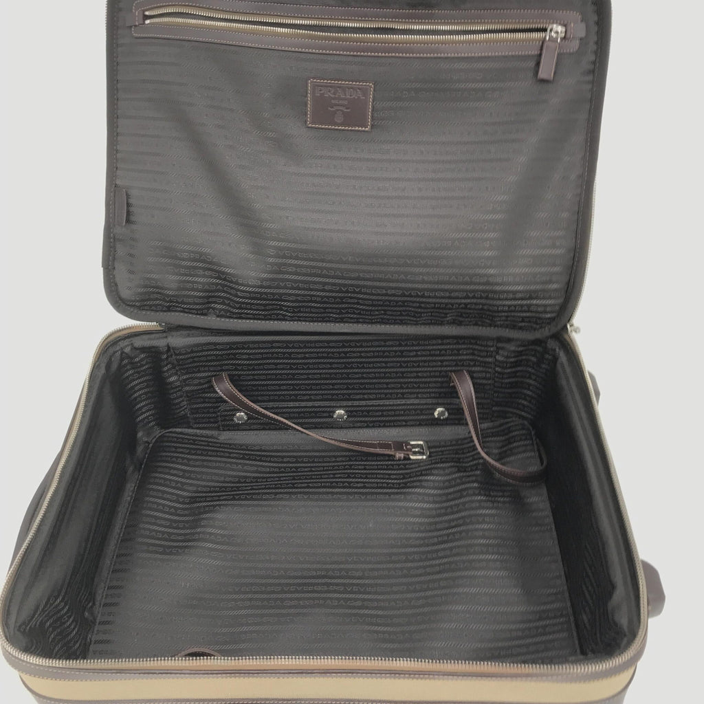 Jacquard Canvas Leather Suitcase