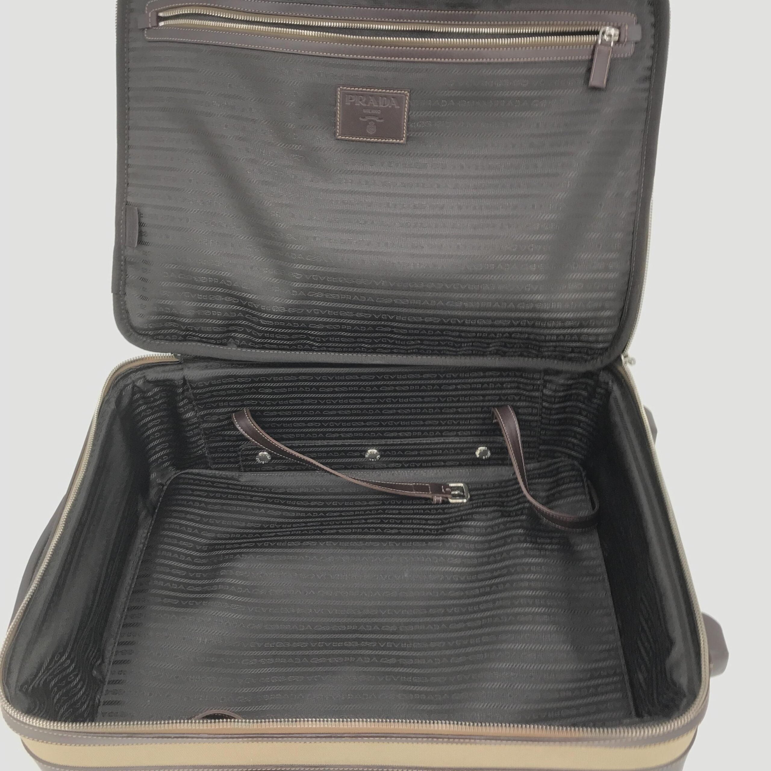 Jacquard Canvas Leather Suitcase