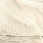 Light Beige Linen Scarf With Fringes