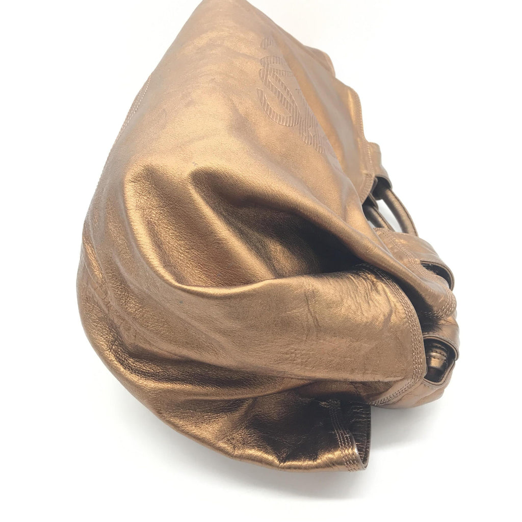 Metallic Bronze Nappa Aire Beige Shoulder Bag