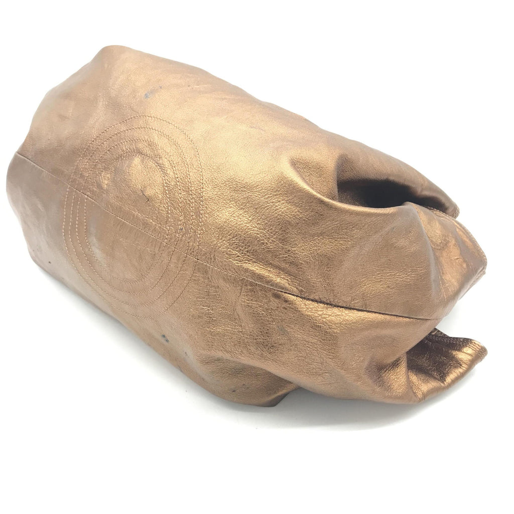 Metallic Bronze Nappa Aire Beige Shoulder Bag