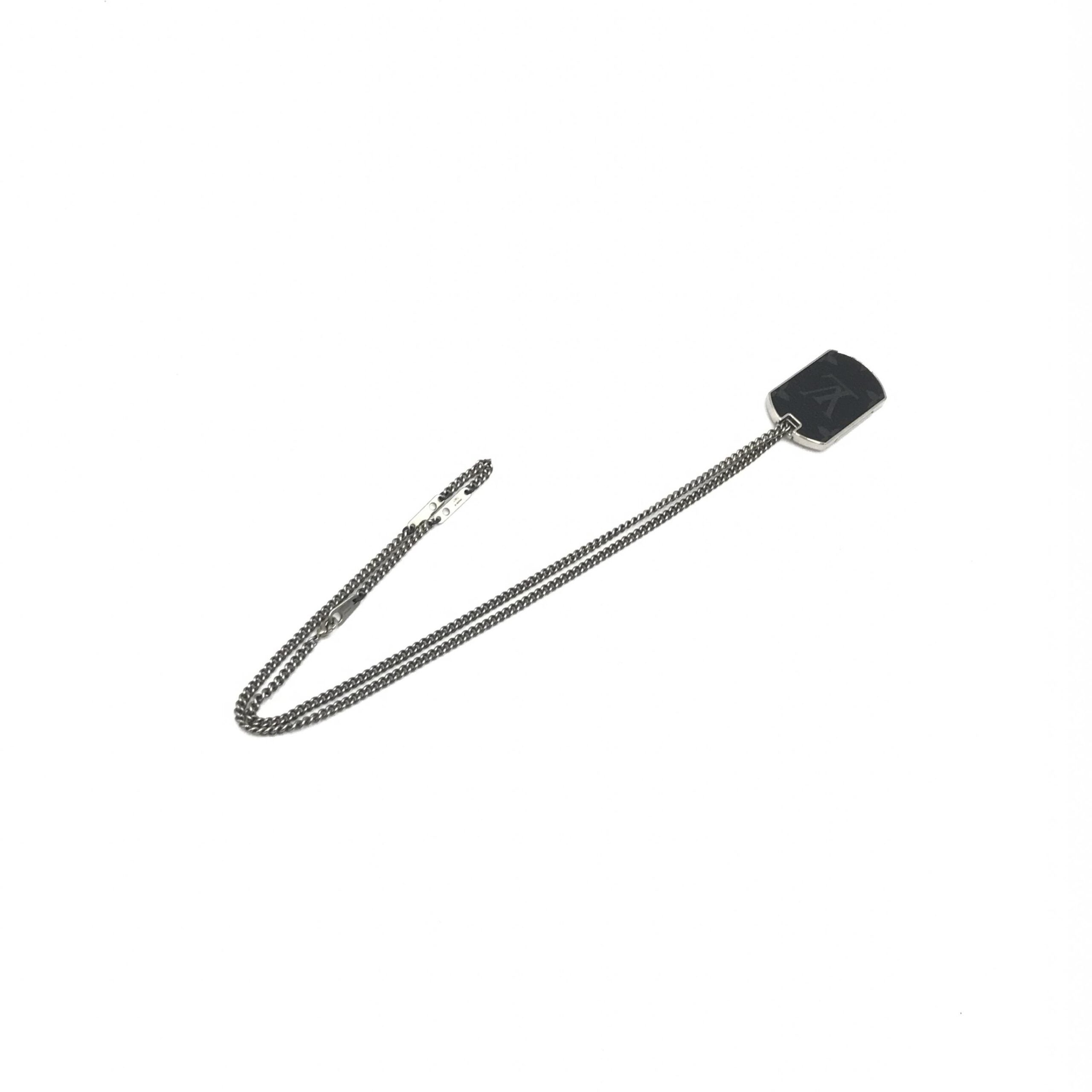 Louis Vuitton Leather Monogram Eclipse Pendant Necklace