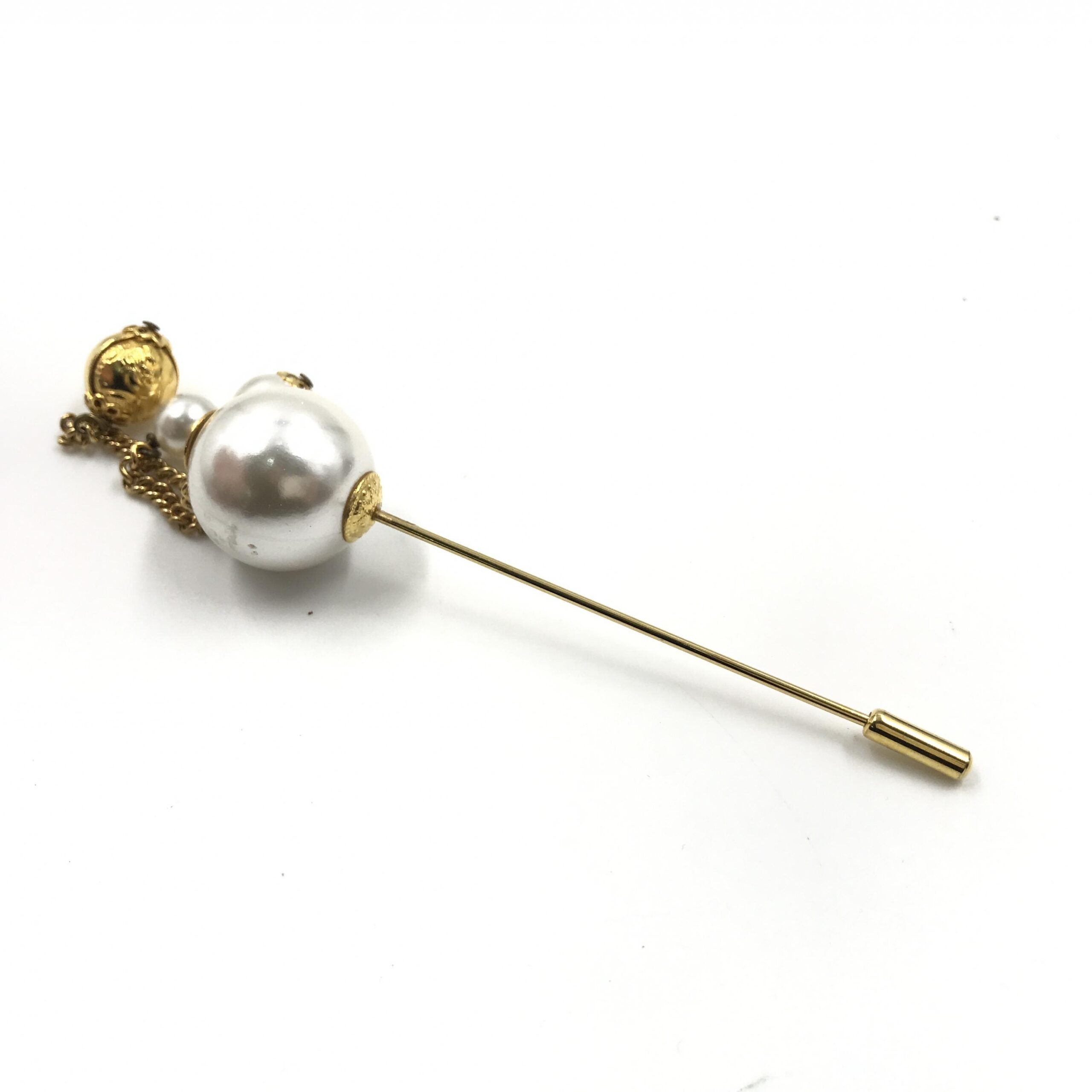 Pin Brooch, Pearl Style, Box