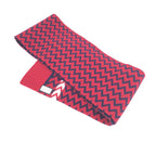 Red Zigzag Wool Knit Scarf