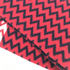 Red Zigzag Wool Knit Scarf