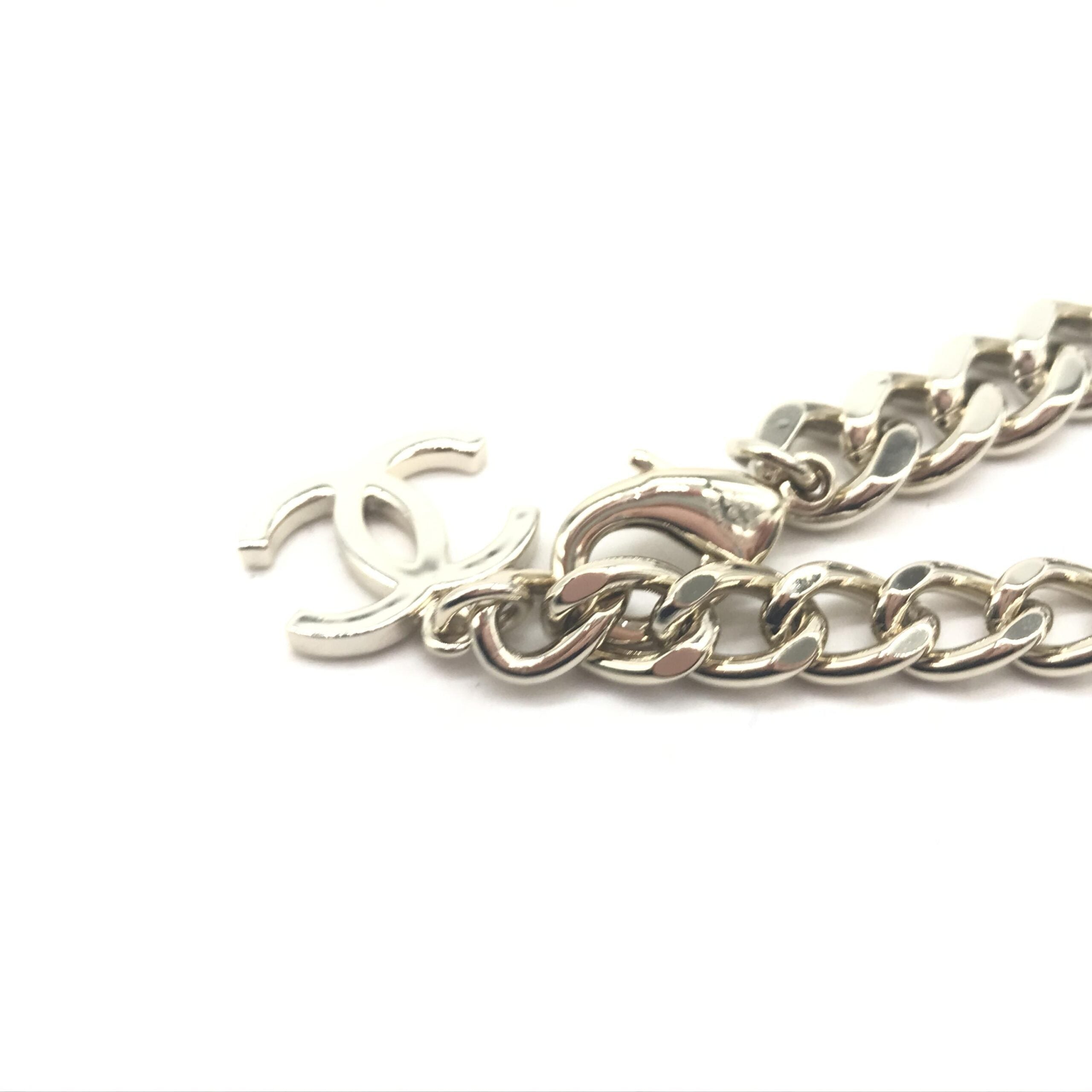 Silver Tone Curb Chain Link Necklace