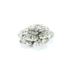 Silver Crystal Camellia Flower Brooch