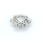 Silver Crystal Camellia Flower Brooch