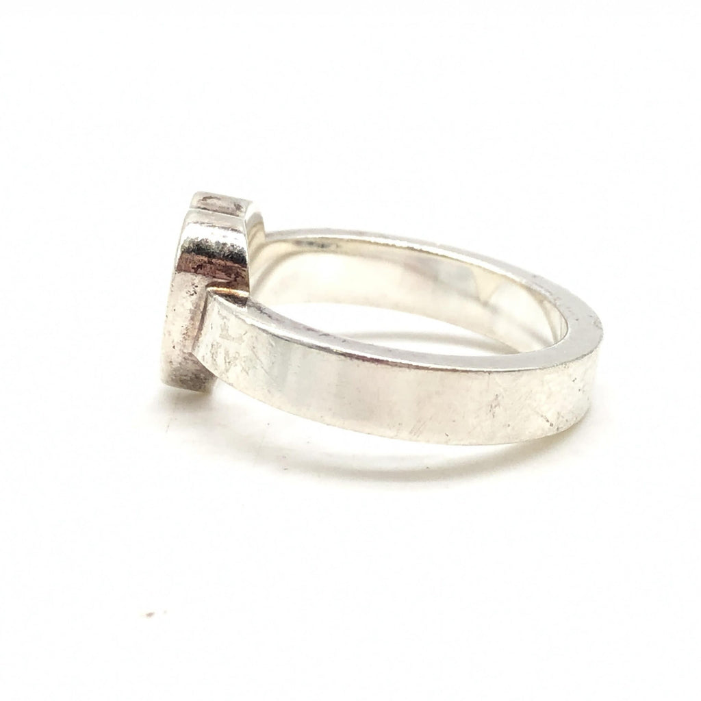 Sterling Silver Heart Trademark Ring, US Size 5.5