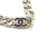 Silver Tone Curb Chain Link Necklace