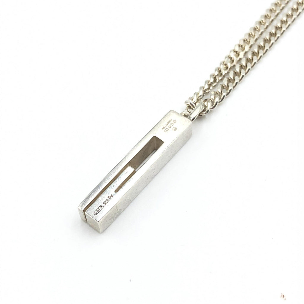 Sterling Silver G Bar Pendant Necklace
