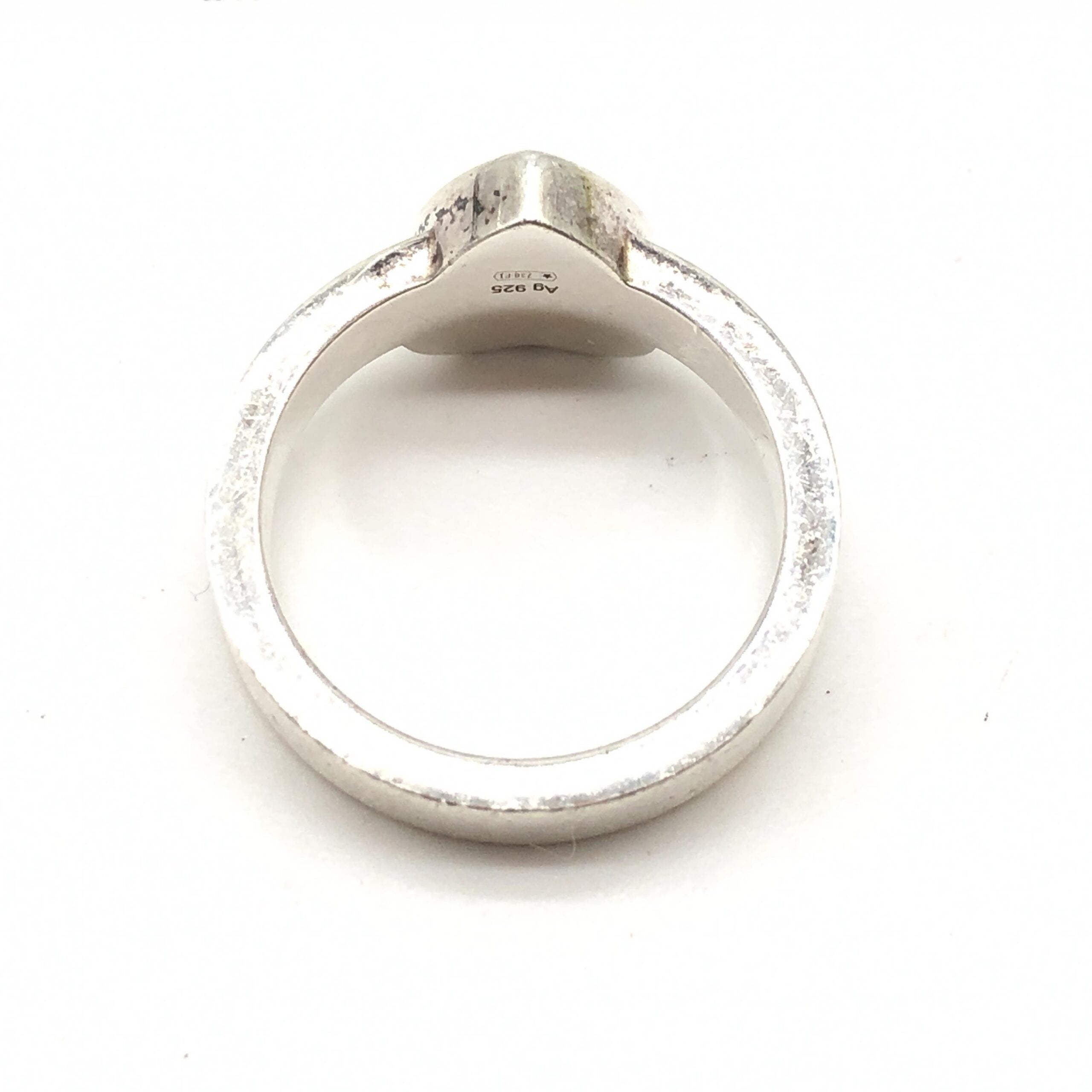 Sterling Silver Heart Trademark Ring, US Size 5.5