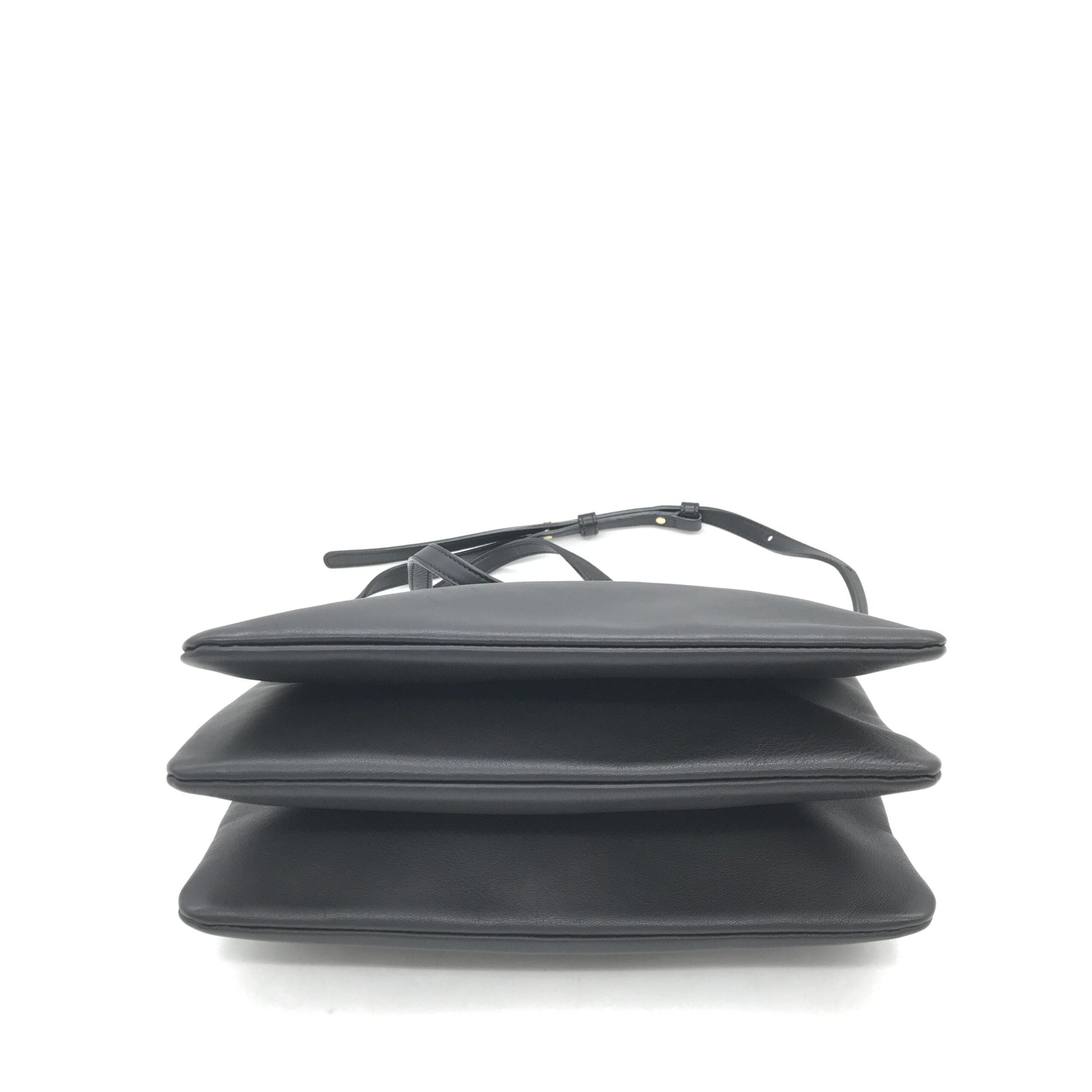 Trio Black Leather Shoulder Bag