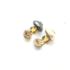 Gray And White Pearl Stud Earrings