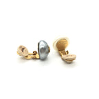 Gray And White Pearl Stud Earrings