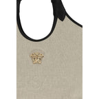 Beige Cotton Shoulder Bag