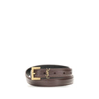 Brown Calf Leather Bos Taurus Thin Belt