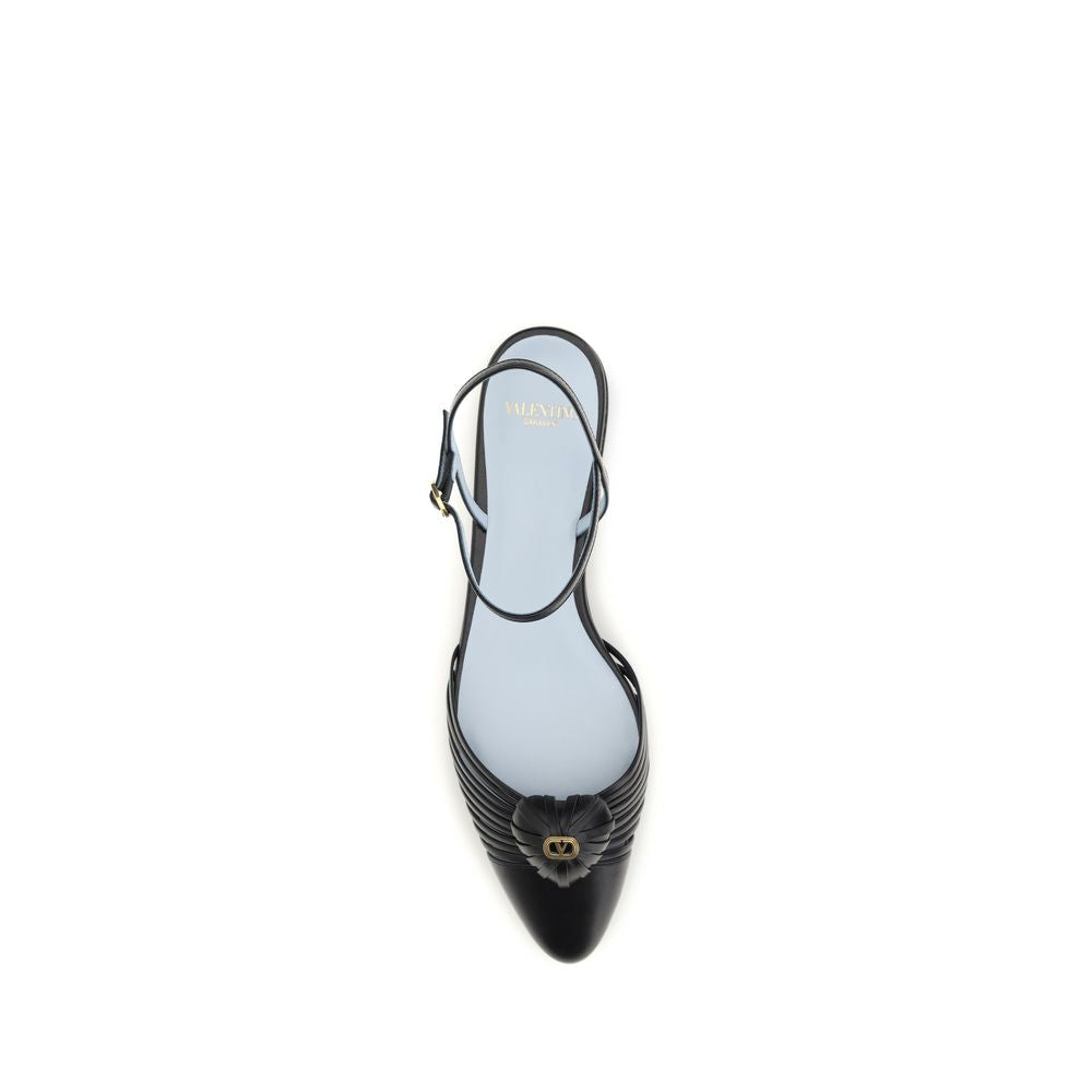 Black Goatskin Flat Sandals