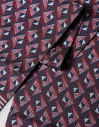 Multicolor Geometric Pattern Silk Fringe 142cm X 15cm Scarf