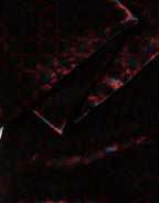 Black Red Rayon Geometric Pattern Fringe 140cm X 16cm  Scarf