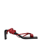 Red Leather Flip-Flop Sandals
