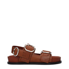 Brown Leather Strap-On Sandals