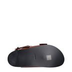 Brown Leather Strap-On Sandals