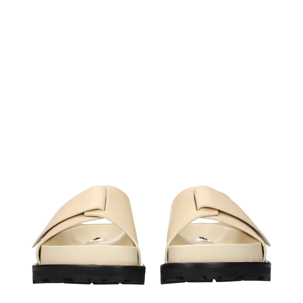 Beige Leather Sandals