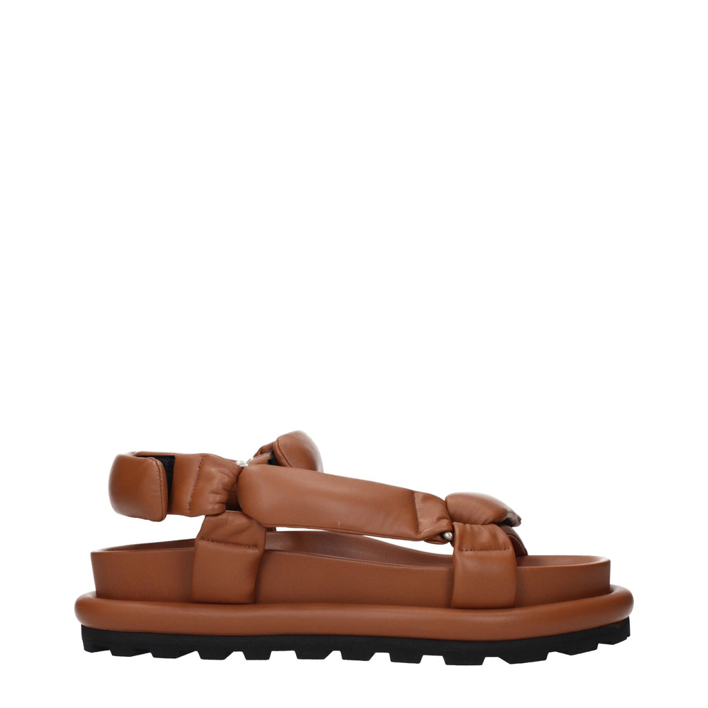 Brown Leather Strap-On Sandals