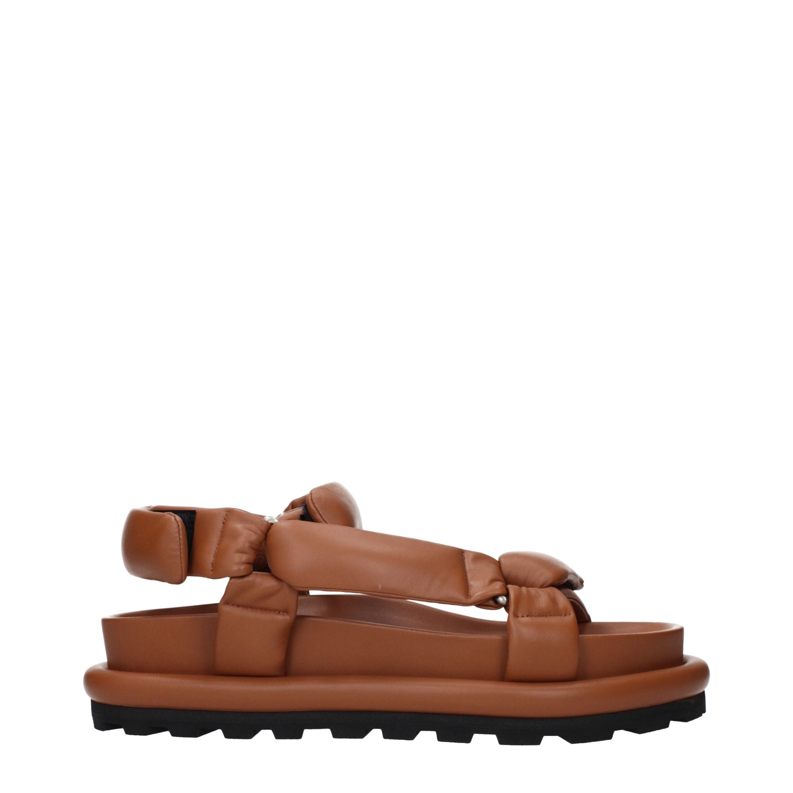 Brown Leather Strap-On Sandals
