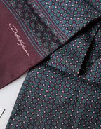 Bordeaux Silk Fringe Geometric Neck Wrap 142cm X 15cm  Scarf