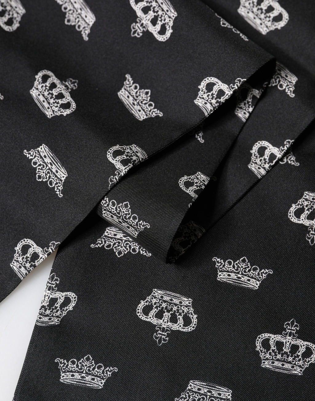 Black Silk Crown Fringes Neck Wrap Shawl 136cm X 15cm Scarf