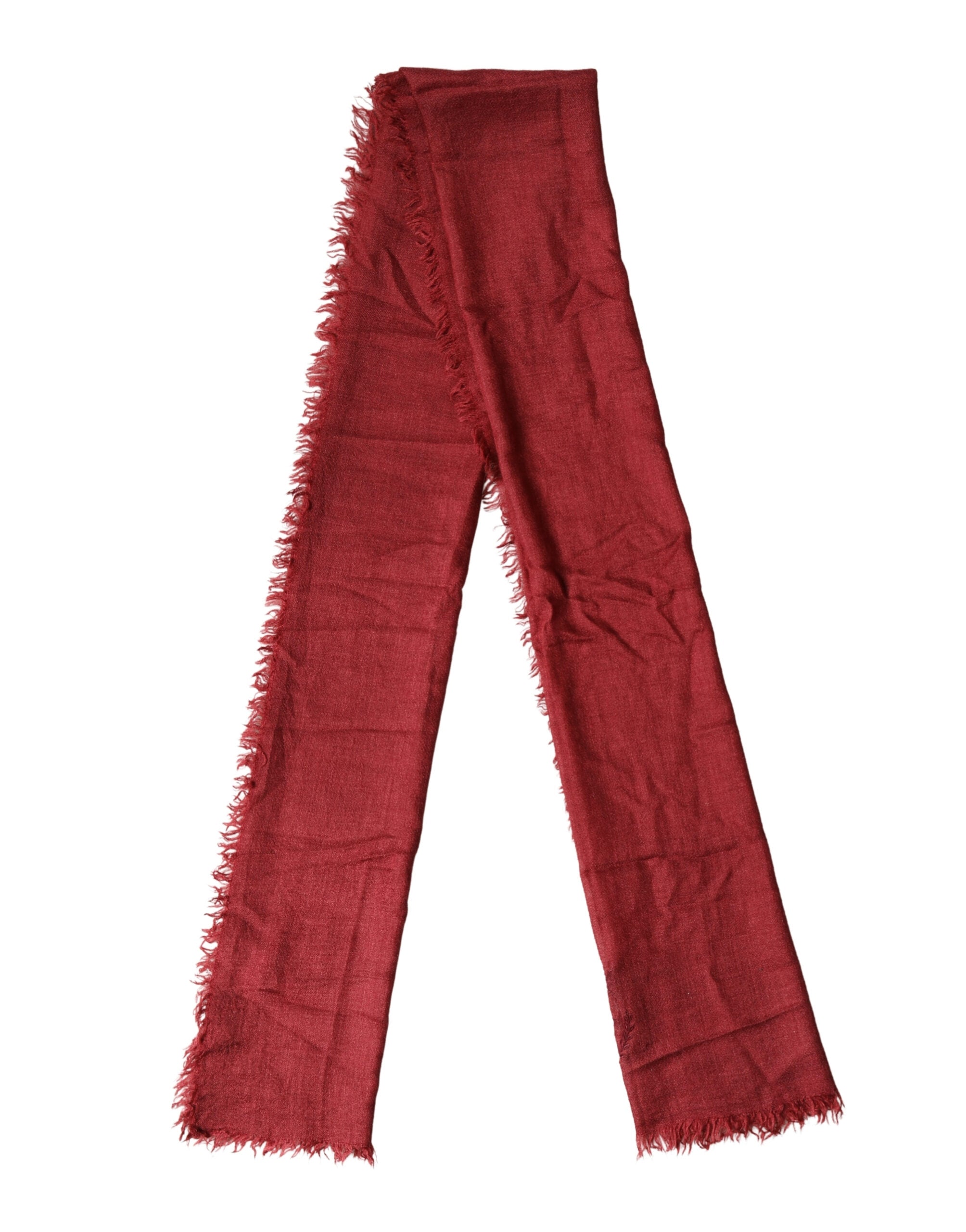 Red Cashmere Silk Fringe Wrap Foulard 200cm X 70cm Scarf