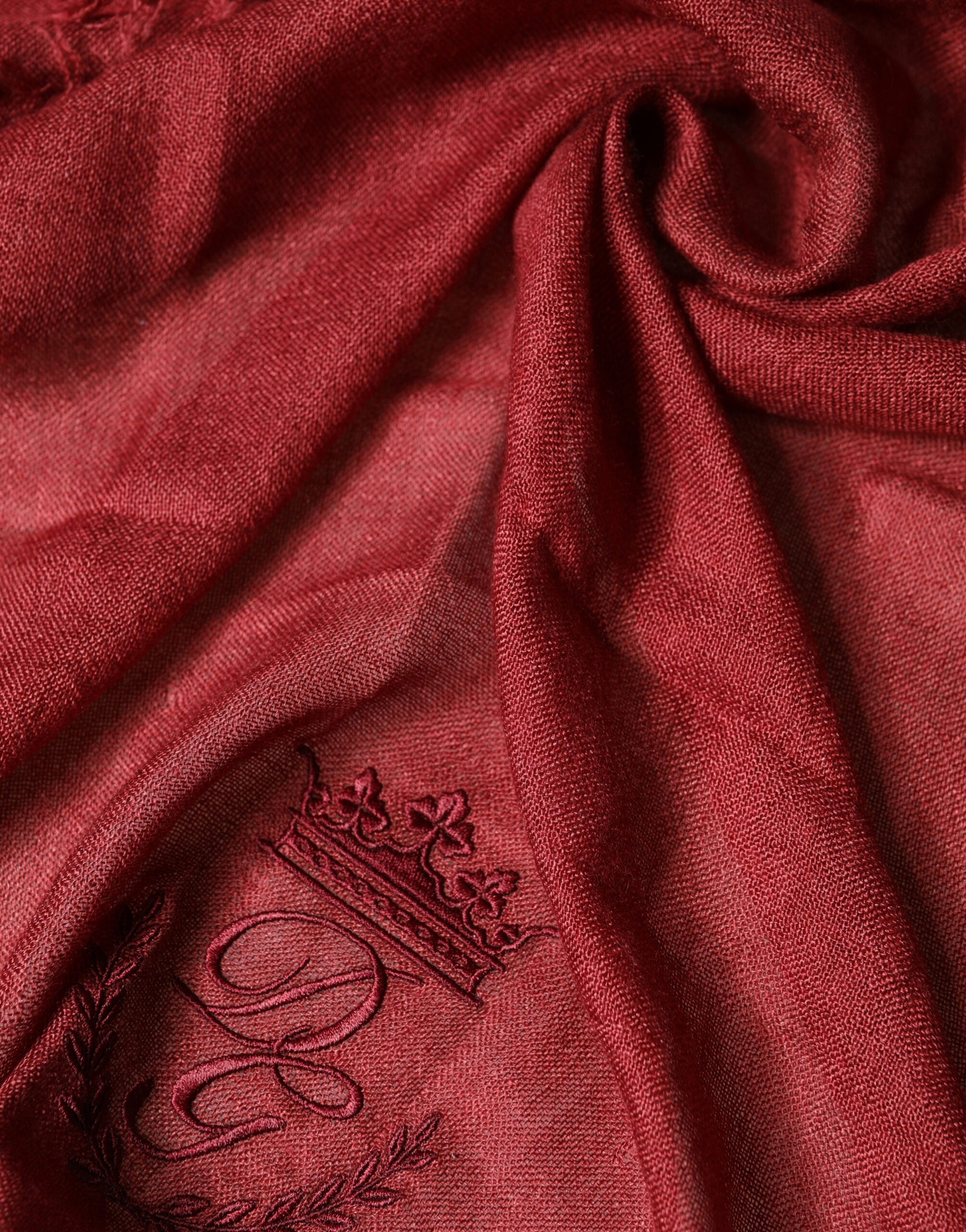 Red Cashmere Silk Fringe Wrap Foulard 200cm X 70cm Scarf