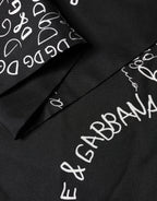 Black Logo Script Print Sik Foulard 137.5cm X 15cm Scarf