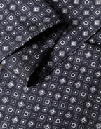 Black Silk Geometric Fringe Wrap Foulard 136cm X 15cm  Scarf