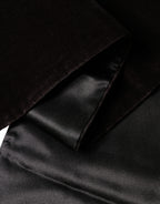 Black Silk Fringe Neck Wrap Foulard 139.5cm x 15.5cm Scarf