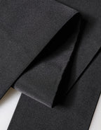 Black Silk Fringe Neck Wrap Foulard 160.5cm x 8cm  Scarf