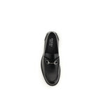 Black Calf Leather Bos Taurus Slip-On Loafers