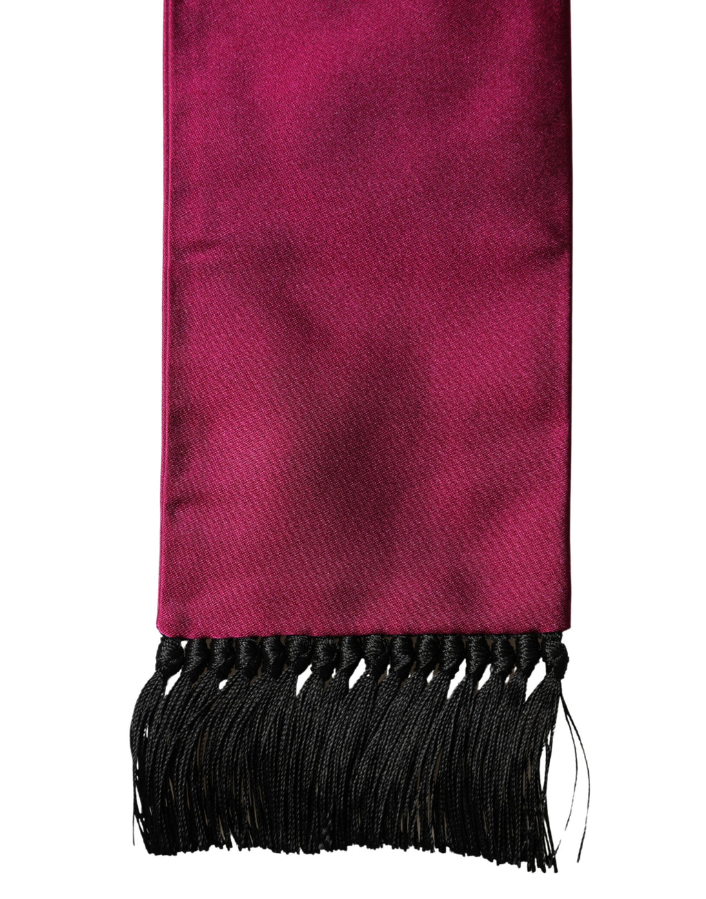 Burgundy Silk Fringe Neck Wrap Foulard 160.5cm x 8cm  Scarf