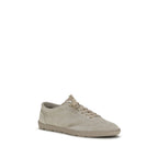 Beige Calf Leather Bos Taurus Low Top Sneakers
