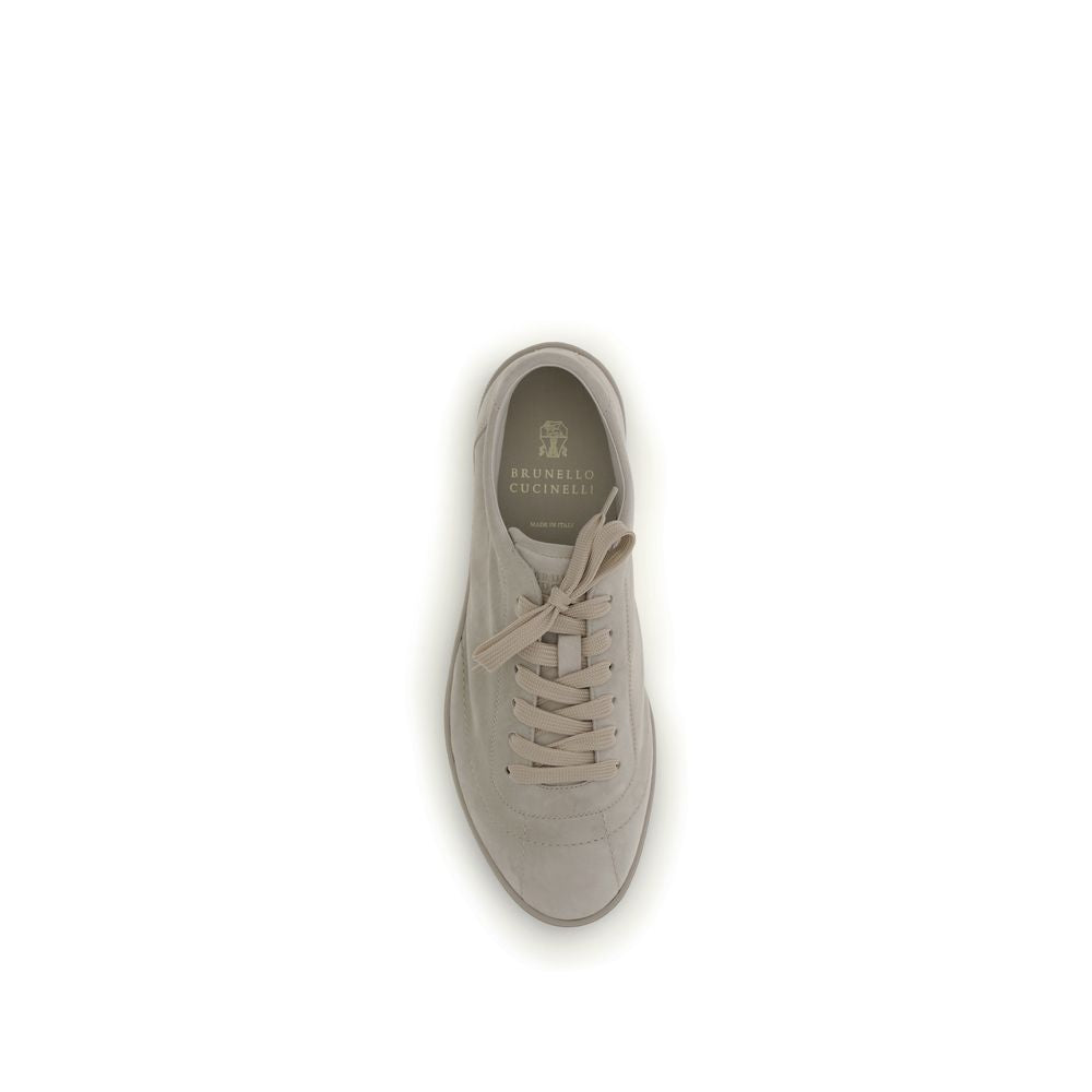 Beige Calf Leather Bos Taurus Low Top Sneakers