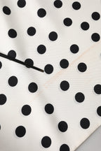 White Black Polka Dot Neck Wrap Foulard 165.5cmx32cm Scarf