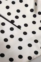 White Black Polka Dot Neck Wrap Foulard 165.5cmx32cm Scarf