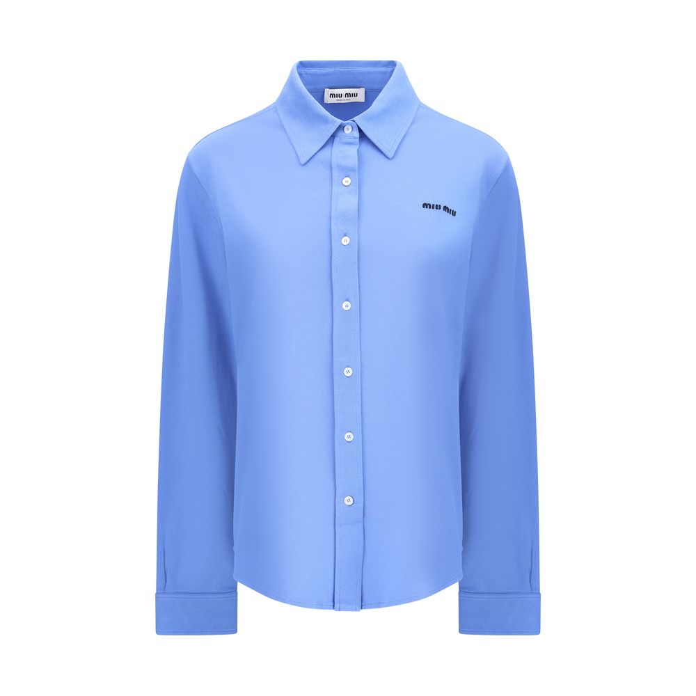 Blue Cotton Dress Shirt