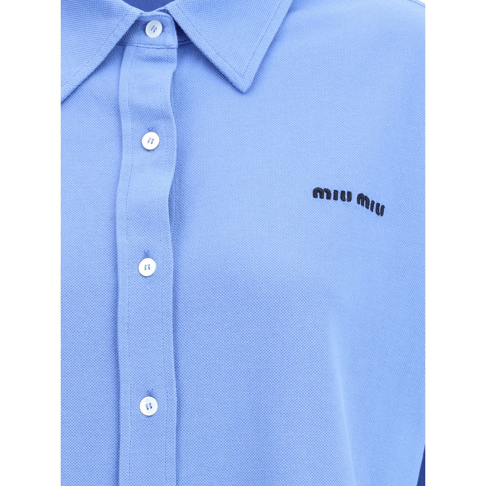 Blue Cotton Dress Shirt